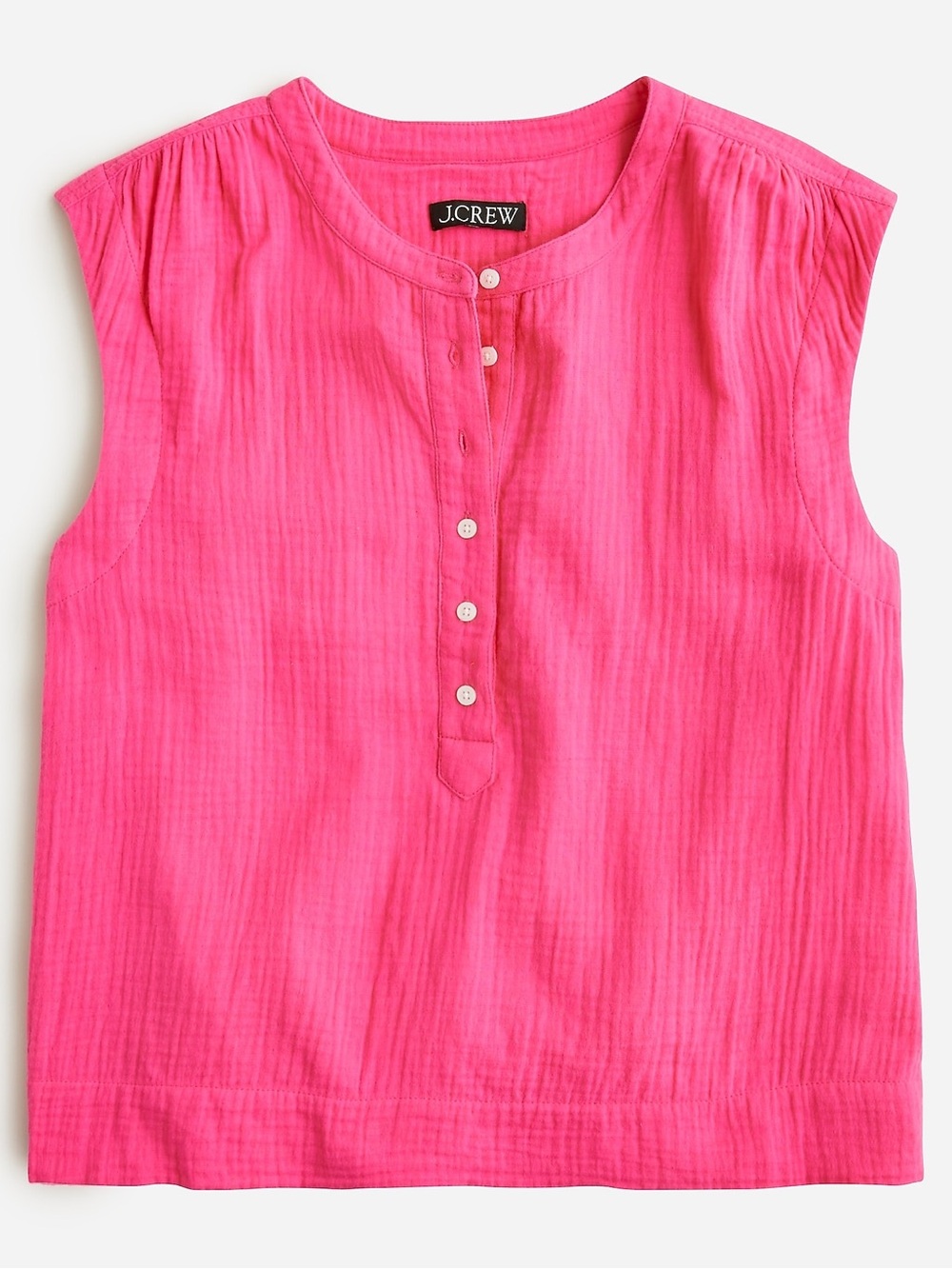 J Crew Pink Gauzy Cotton Boxy Pullover Vest Size XL - Picture 2 of 9